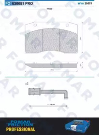 Комплект тормозных колодок FO 630681 FOMAR Friction